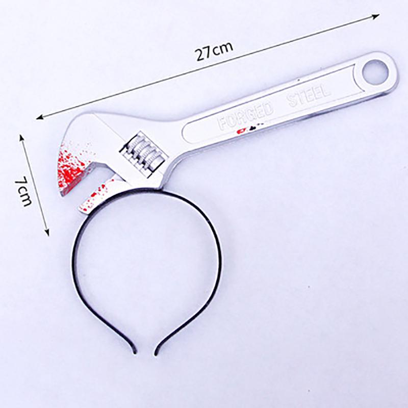 Halloween Headband Hair Accessory Prank Fake Head Axe Headband with Costume Parties 3D Sharp Kitchen Knife Head Hair Accessory
