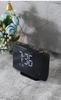 0716 Dual Alarm Clock with Large LED Display, Curved Surface, and Radio Projection