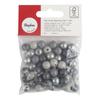 Assortment. Wooden Beads, FSC 100%, 10mm, Grey-silver Tones, Polished, 52 Pcs
