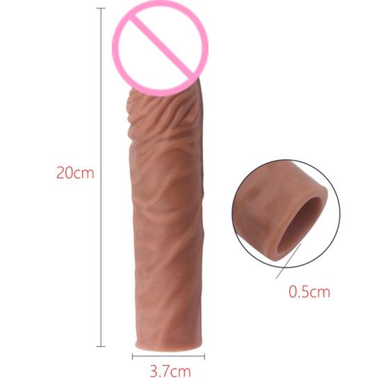 Yousheng Male Reusable Penis Sleeve Dildo Extender Enlargement Condoms Cock Delay Ring