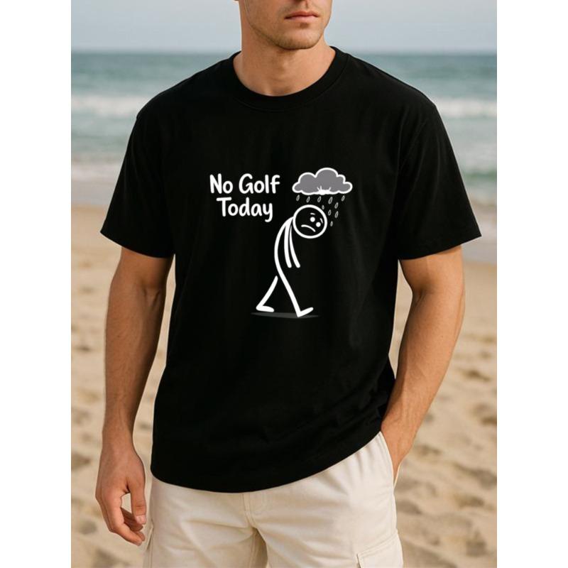 European Size A Humorous Summer Fashion T-Shirt for Frustrated Young Golfers . It'S a Casual Men'S Short-Sleeve Round-Neck Shirt