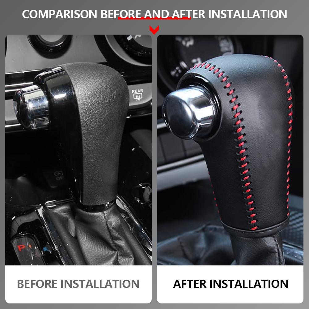 Leather Car Shift Knob Protection Cover for Honda Vezel HRV HR-V 2014 - 2019 2020 2021 AT Gear Shift Collars