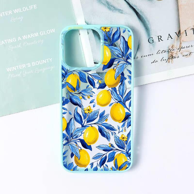 Summer Fruit Fresh Yellow Lemon Pattern Printed Phone Case for Iphone 16 15 14 13 12 11 Pro Max 7 8 Plus Anti-Fall Cover Funda
