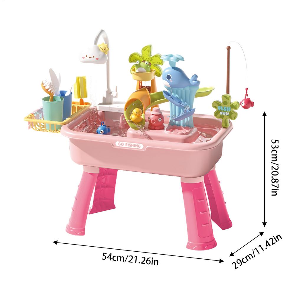 

Kids Kitchen Sink Toys Electric Dishwasher Playing Toy With Running Water Pretend Play Food Fishing Toy Role Playing Girls Toys
