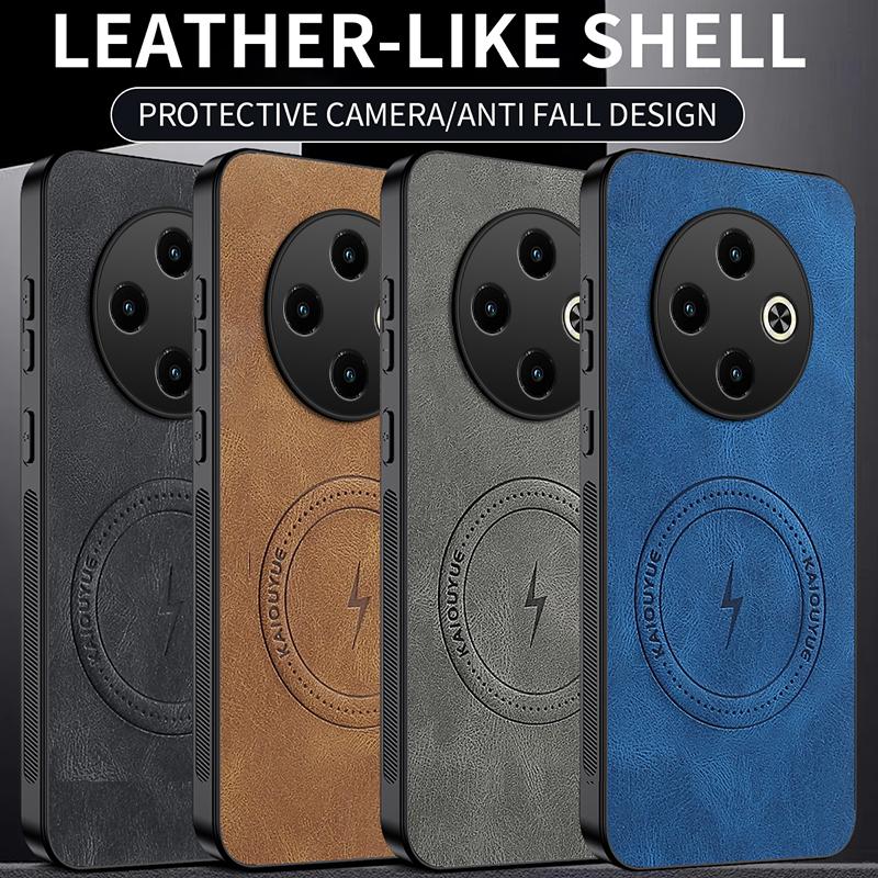 For Tecno Spark 30 Pro Fashion Leather Shockproof Phone Case For Tecno Spark 20 Magnetic Wireless Charging Cover Spark 20C Shell