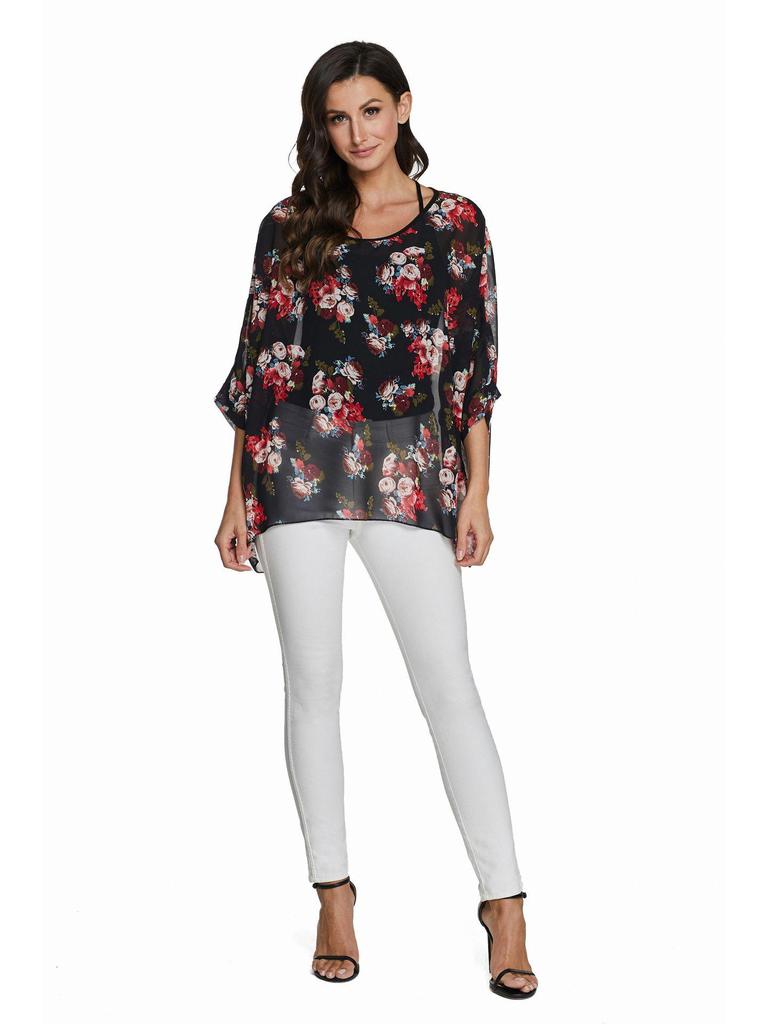 Plus Size Women's Bohemian Chiffon Top Beach Cover-up Sunscreen Bikini Wrap