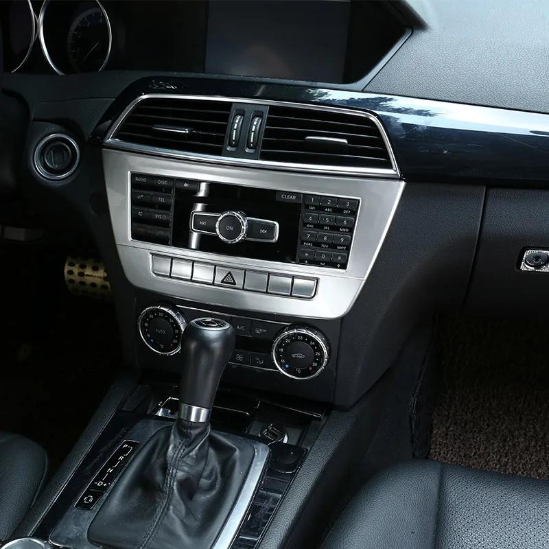 ABS Silver For Mercedes Benz C Class W204 C180 C200 2007-2013 Car Interior Decoration Trim Stickers Car Accessories