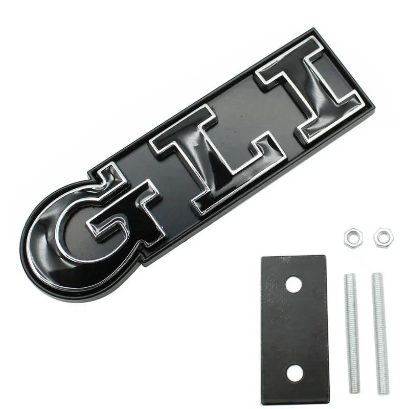 AUYGS1 3D Metal Letters GLI Logo Front Grill Emblem Badge Car Trunk Decals For GTI Volkswagen VW Jetta Passat Arteon Golf MK6 Sticker