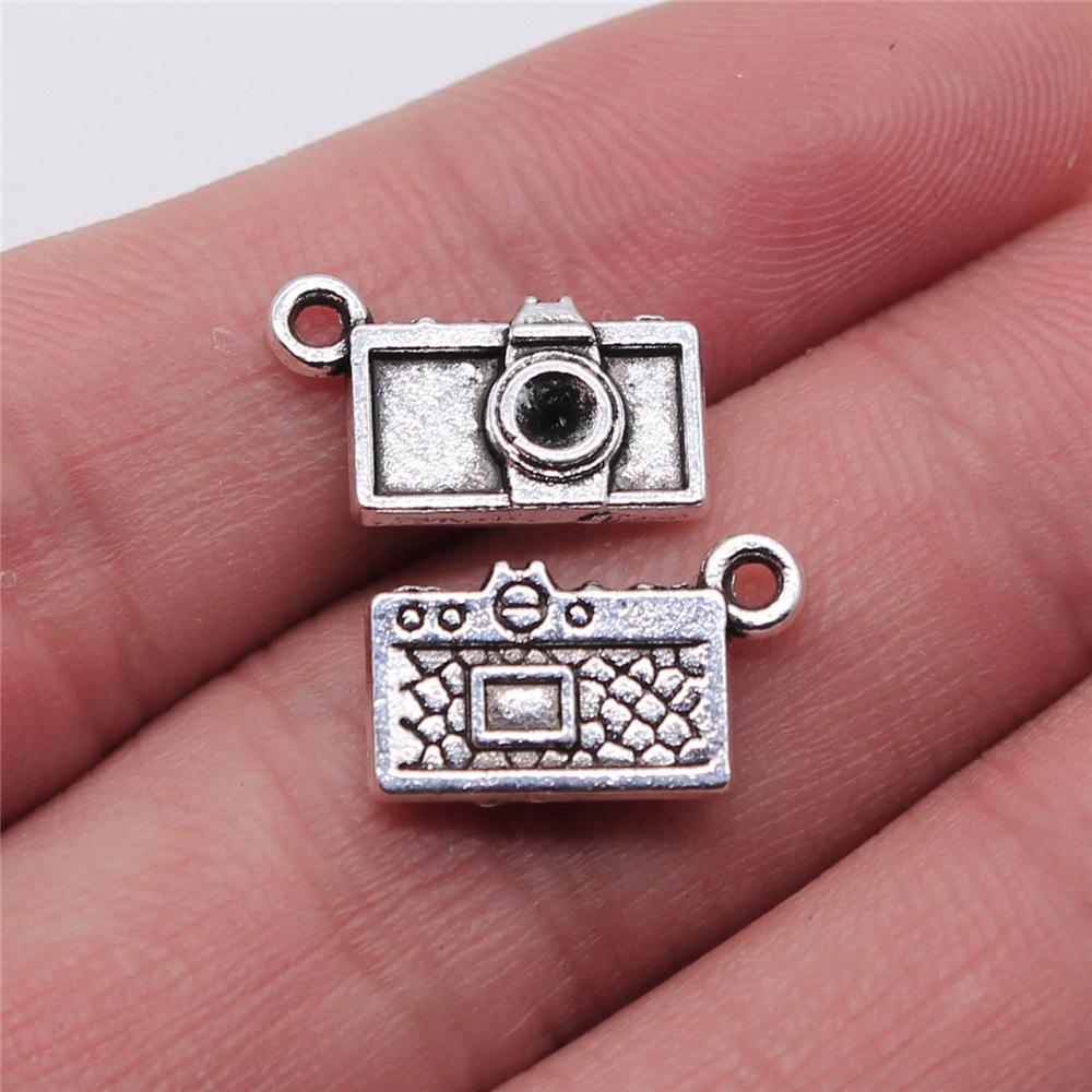 10pcs Camera Charms For Jewelry Making Tibetan Bronze Silver Color Pendants Antique Jewelry Making DIY Handmade Craft