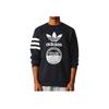 Adidas Originals Logo Print Crew Neck Long Sleeve Knit Top Men Tops Black BP8912