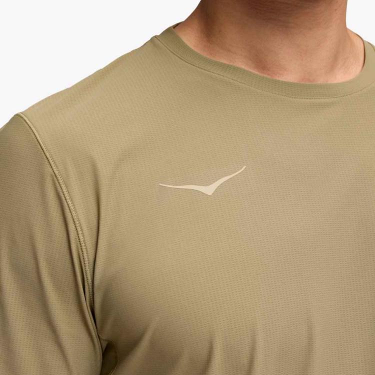 HOKA One One Άνετο Ευέλικτο Μονόχρωμο Κοντομάνικο T-Shirt Ανδρικά Top 1175771-WDMS