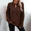 Vintage Knitwear Sweater Loose Long Sleeve V-Neck Pullover Solid Color Top Autumn Winter