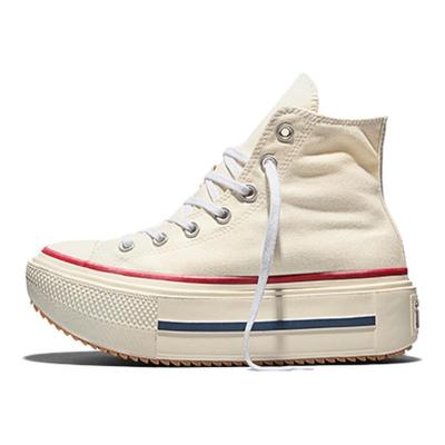 Chuck Taylor All Star Lift Double Plateforme Egret Chaussures Confortables Durables en Toile Baskets Unisexe Beige A16719C