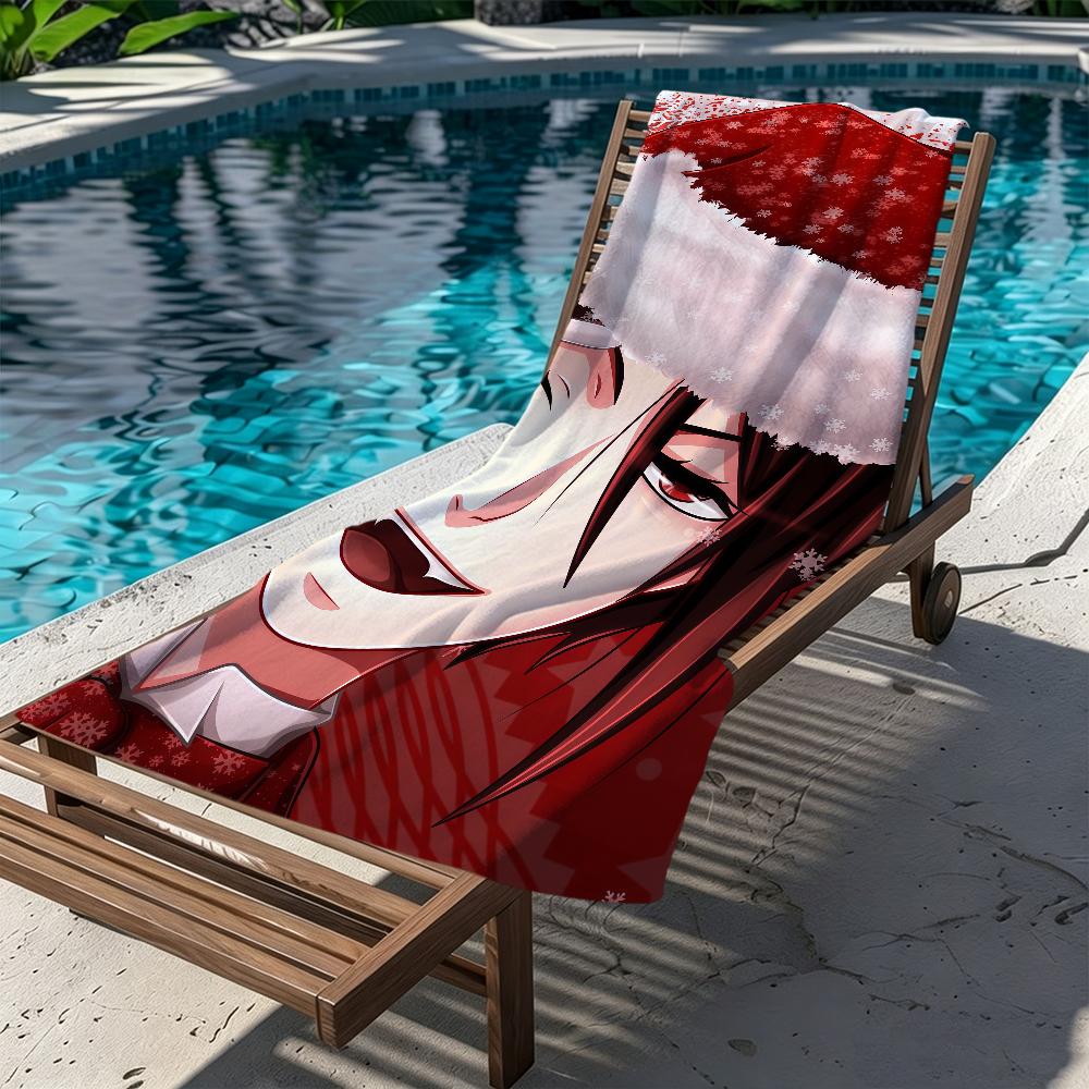 B-black Animation B-butler-r Towel Large Quick-Drying Microfiber Soft Beach Towel for Travel Fitness Sauna Bathing Camping