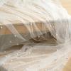 Faux Pearl Table Runner Tulle 118 X 28 Inch Sheer Gauze Fabric for Wedding Birthday Party Baby Shower Anniversary Dining Table Decor