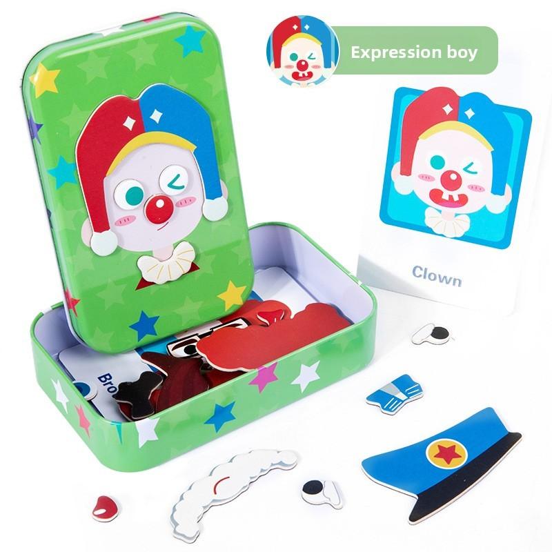 Magnetic Facial Puzzle Toy For Kids Ages 2 To 3 With Wooden Material Educational Game
