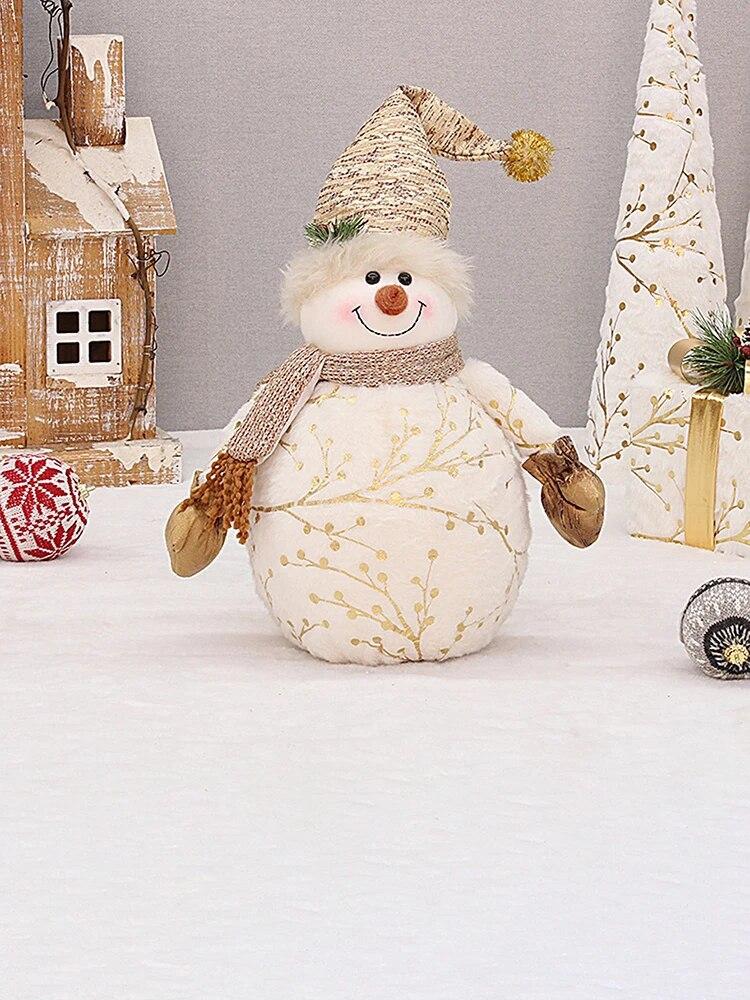 Christmas Snowman  Indoor Decorations, Xmas Animated Plush-Knit Collectible Plush Doll, , Home Holiday Ornaments Snowman Doll Ch