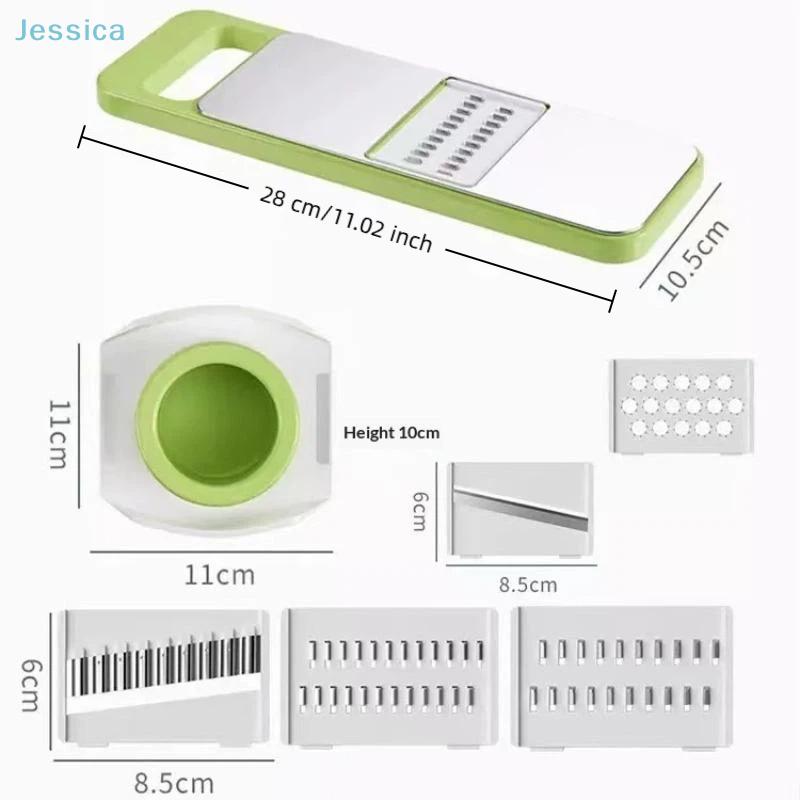 Multifunctional Stainless Steel Vegetable Cutter Adjustable Blade Cutting Tool for Slicing/Shredding (Quick Kitchen Prep)