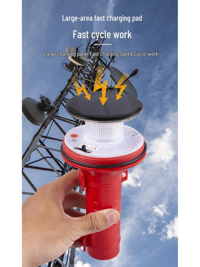 Jujingyang JY-2026 LED Solar Beacon & Signal Light with Tricolor Flashing Function