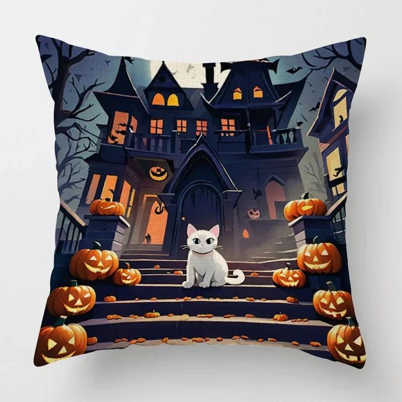 Modern Decorative Cushion for Home Living Room Decor Throw Pillow Cover 45*45 40x40cm 45x45cm 50x50cm Halloween Pumpkin