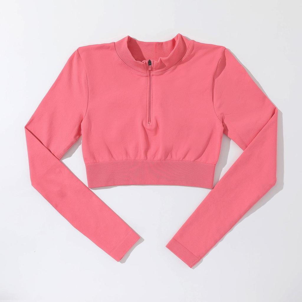 Seamless European and American Yoga Set: Women's Sports Bra & High-Waisted Pants with Long Sleeves