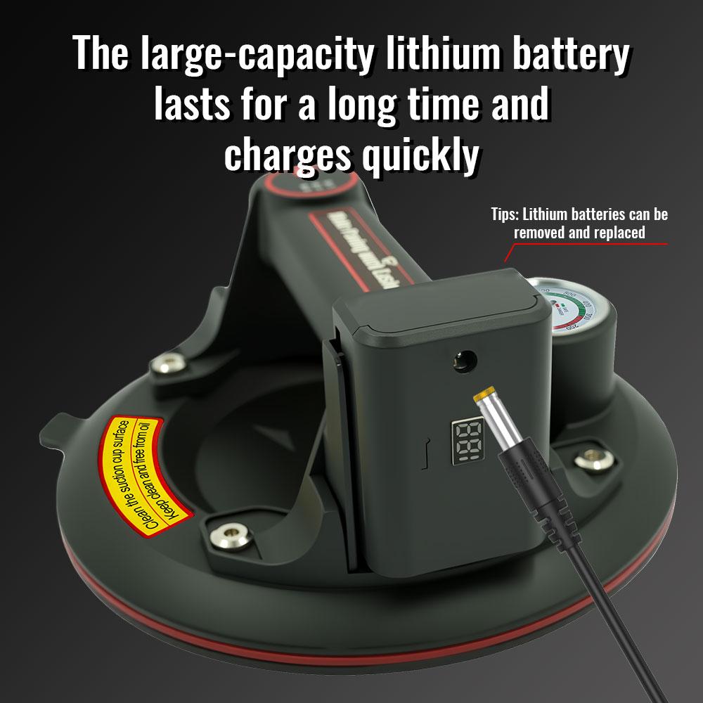 200kg Load-bearing 8-inch Electric Vacuum Suction Cup, Heavy-duty Vacuum Suction Cup Granite Tile Glass Manual Lifting Power