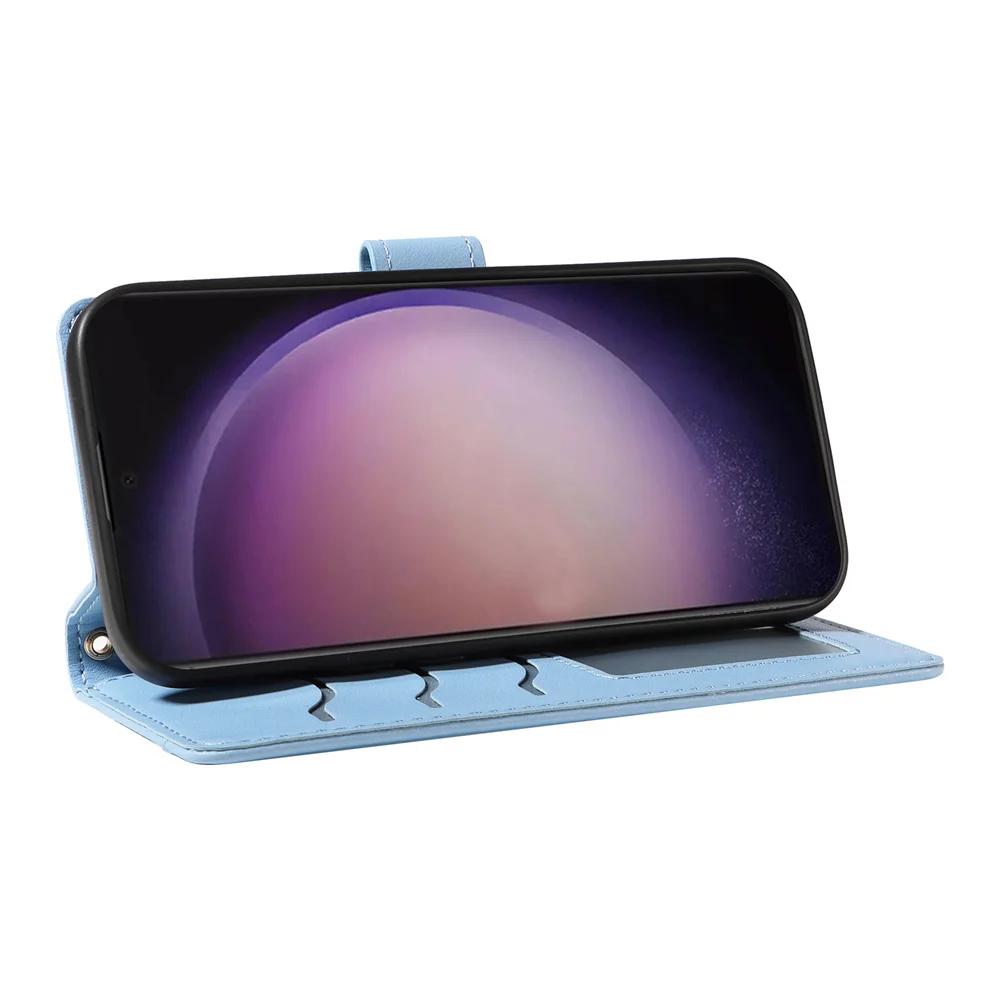 Etui na telefon z paskiem na ramię i nadgarstek dla Samsunga Galaxy S23 S21 FE S24 Ultra S22 Plus A16 A06 A55 A35 A25 A15 A05S A05 z portfelem