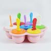 7-Cavity Silicone Ice Cream Mold Popsicle Maker with Handles Drip Tray DIY Food Grade Reusable Ice Pop Mold for Homemade Ice Cream, Juice, Smoothies