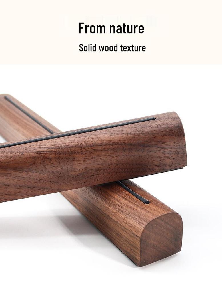 Walnut Wood Portable Laptop Stand with Cooling and Neck Protection