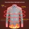 Shanshan Men's 90% Goose Down Modal Fleece Lined Winter Shirt
