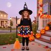 Girls Halloween Pumpkin Print Dress with Witch Hat and 3 Piece Costume Set