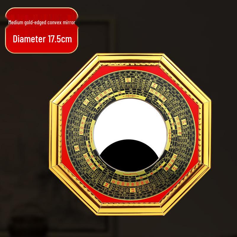 Gold Edge Compass Bagua Mirror for Door/Window Hanging