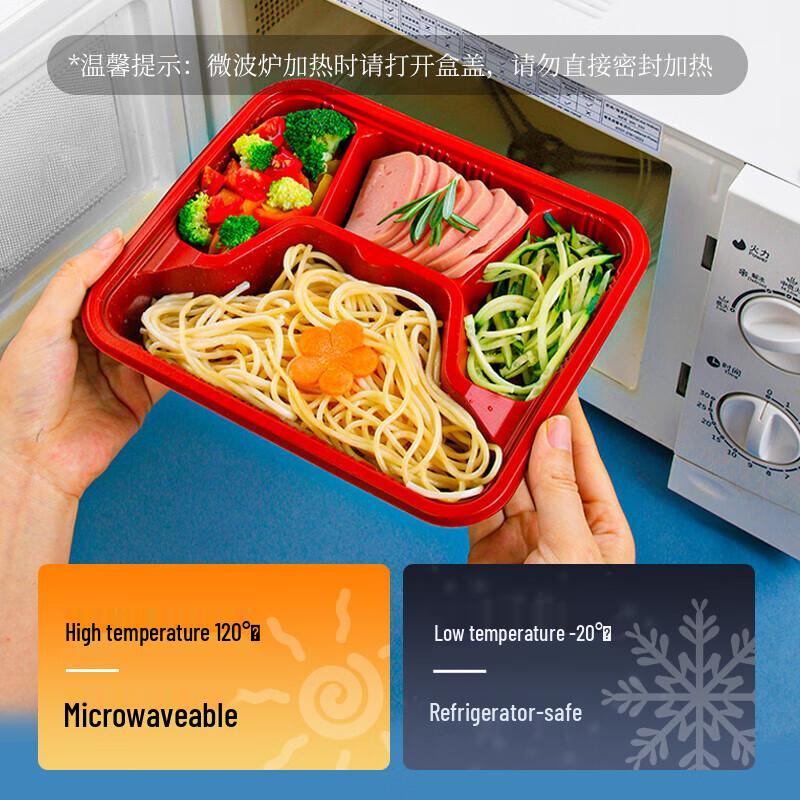 Disposable 4-Compartment Lunch Box with Lid