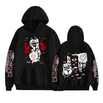 Moletom Anime Hellsing Harajuku Pulôver Tops Mulheres Homens Moletons Novo Estampado de Desenho Animado Manga Longa Moda Feminina Cosplay Streetwear
