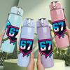 1PC Dripping Sixty Seven Baseball Bat 750ml Color Plastic Sports Water Bottle Leakproof Flip Straw Lid Suitable for Sports Office Home Use