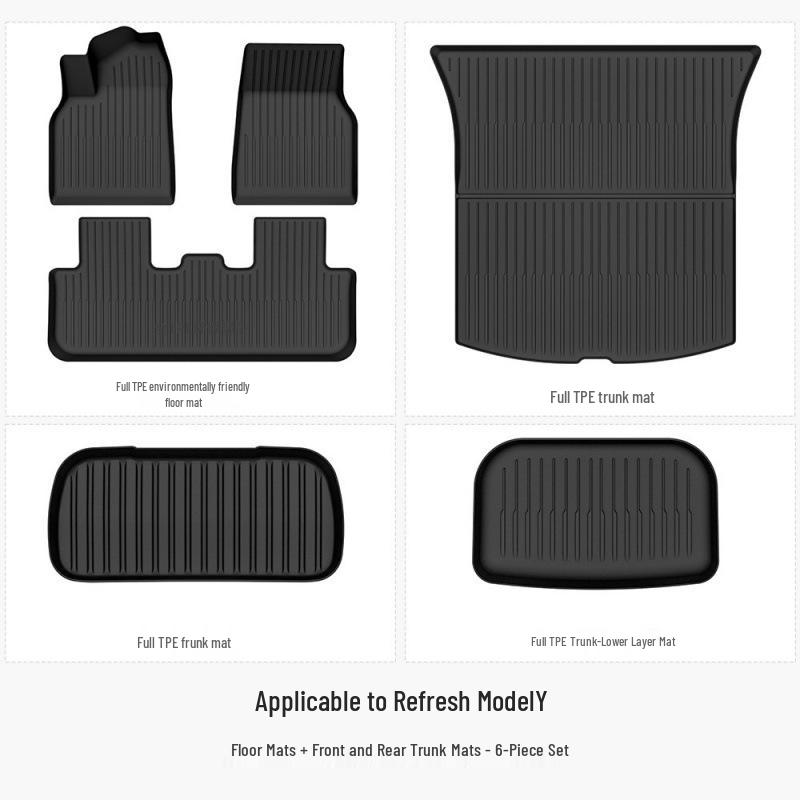 #2025 Tesla Model Y/3 Refresh Floor Mats - Full Coverage Double Layer Design