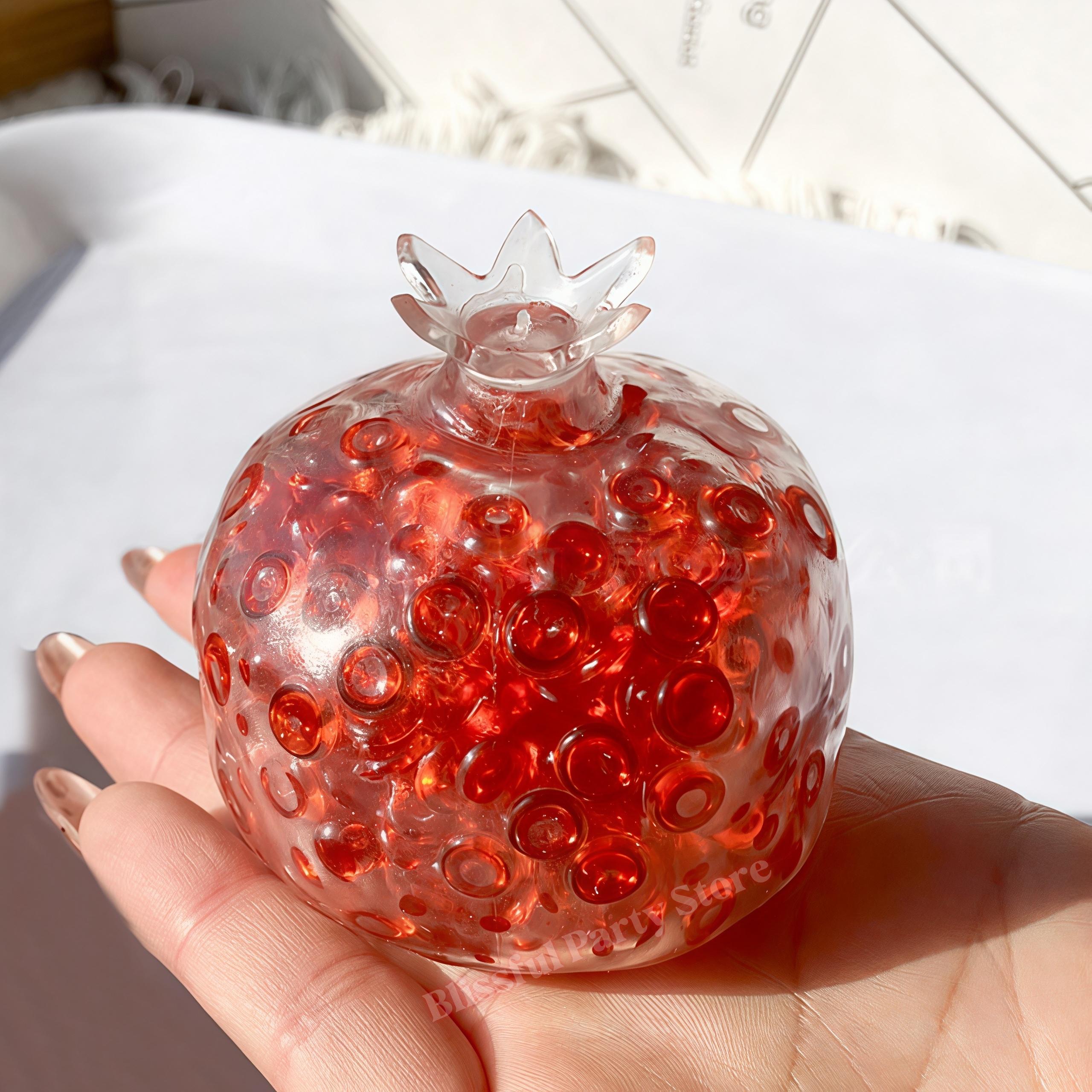 Transparante Granaatappel Squishy Speelgoed Kralen Gevuld Knijp Fidget Speelgoed Zacht Stressverlichting Geluidsmaker Decompressie Speelgoed Kindercadeau