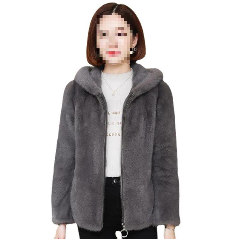 Fleece Thickened Double-sided Coral Fleece Autumn and Winter Loose Hooded Thermal Sweater Women's Cardigan Lamb Plush Jacket