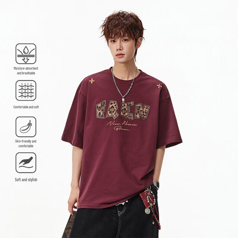 

VUUG Men s Leopard Patch Short Sleeve T-Shirt L