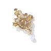 Baroque Retro Fashion Hundred Hundred Crown Brooches Resin Teardrop Pearl Brooches Female Clothing Accessories Long-Lasting Color Exquisite Brooch