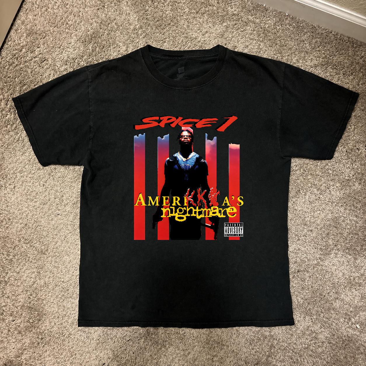 Spice 1  America s Nightmare  Rap Hip Hop T-Shirt - All Sizes Available S разноцветный