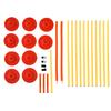 Agility Dog Set 3 Exercises: Slalom, Obstacles, Ring, for Dog Training, Portable, 2.5 kg, Yellow and Red