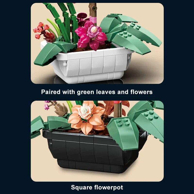 Creativ Fluture Orhidee Phalaenopsis Model în ghiveci Blocuri de construcție 10311 MOC Flori Plante Bonsai Cărămizi Jucării Cadoul de Valentine's