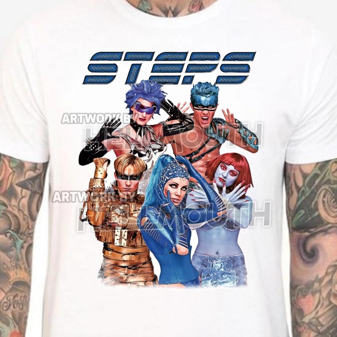 

Steps 100% Cotton T-shirt Mens Tees Top - Mens & Women s sizes S-XXL Band Steptacular Deeper Shade Of Blue 4XL