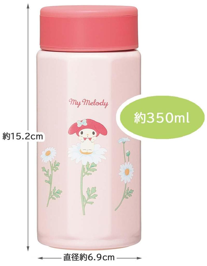 Skater Stainless Steel Mug Easy To Octagonal Hot My Flower Bottle, 350ml, Hold, Shape, Insulated, & Cold, Melody, Language, Sanrio, STO4-A