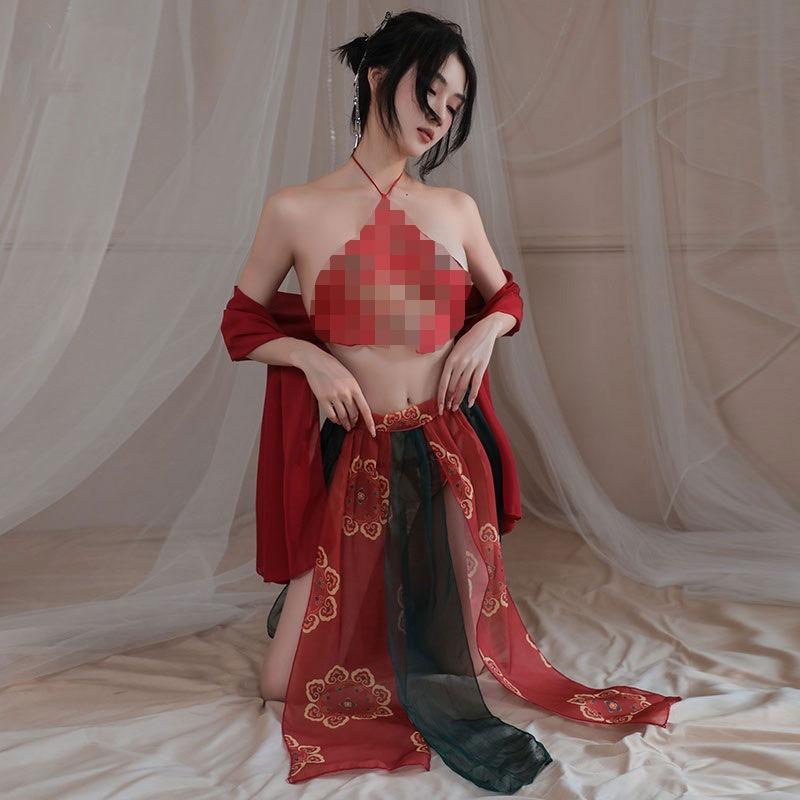 Sex underwear Guochao Hanfu classical cheongsam uniform temptation bed Dunhuang beautiful woman hot passion suit