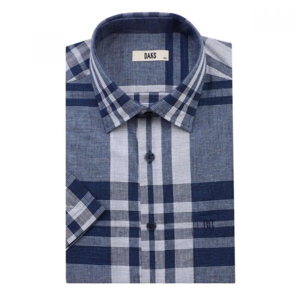 Daks 26ss Linen Blend Big Check Summer Short Sleeve Regular Fit Casual Shirt Dms DMS3SHCS131-N1/95