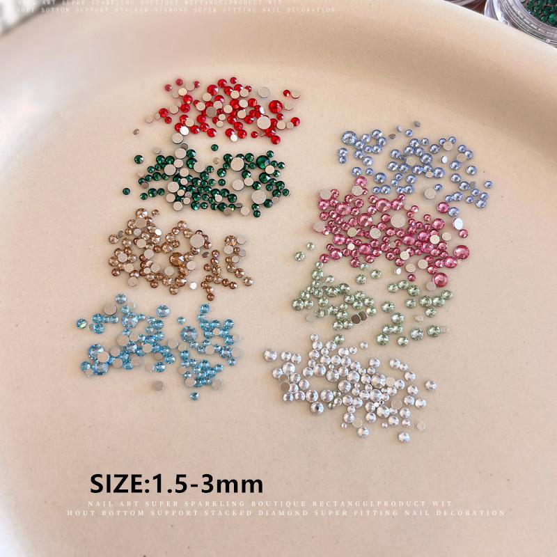 100Pcs 1.5-3Mm Glass Crystal Non Hotfix Rhinestones Craft Supplie Flatback Glitter Stones Nail Art Decorations Diy Accessories