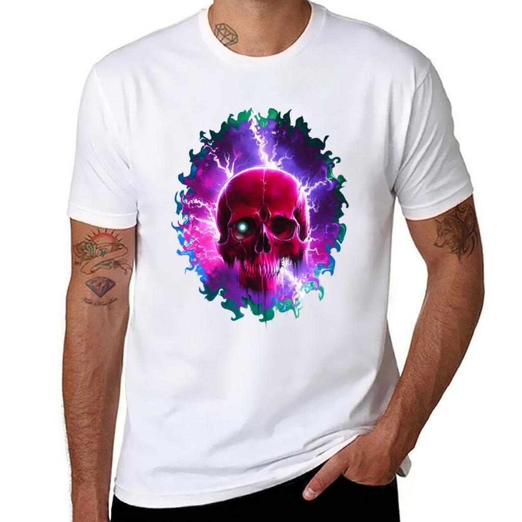 Electro Skull Tshirt Unisex Tshirt Cotton Tshirt 100 Tshirt