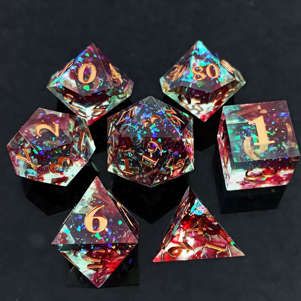 Transparent Resin DND Dice Set Dungeons & Dragons D20 Cthulhu Polyhedron Dice COC Running Group Board Game